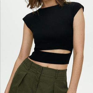 Aritzia Wilfred free Cut-Out Knit Top